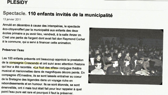 article de presse Pl&eacute;sidy